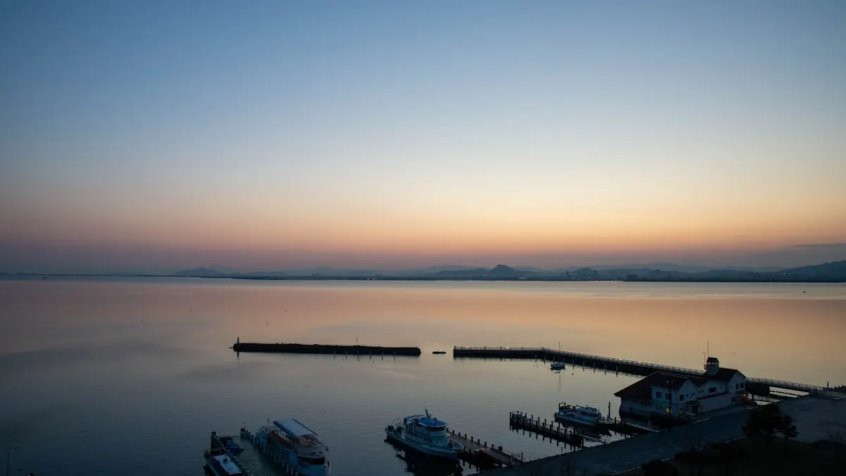 琵琶湖の湖岸風景
